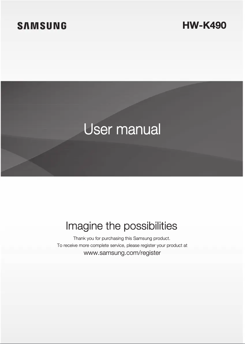 Imagen de la primera página del manual del dispositivo HW-K490