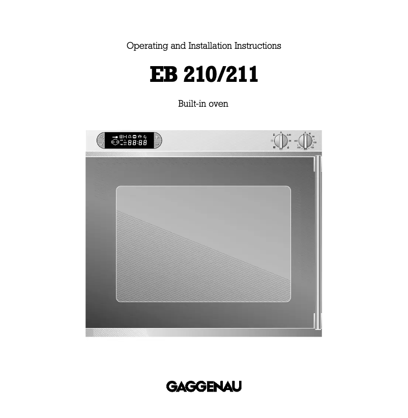 Página 1 del manual Manual de usuario Gaggenau EB 210