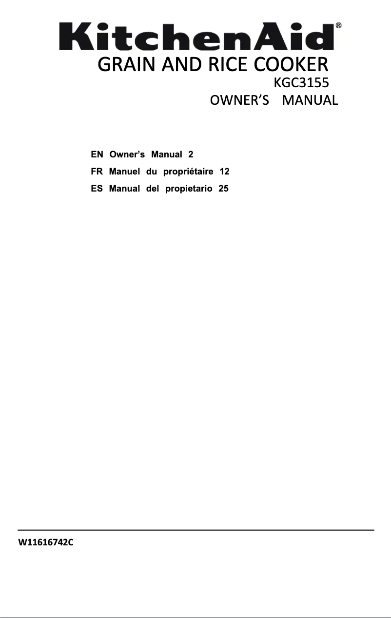 Página nº 1 - Manual de usuario KitchenAid KGC3155