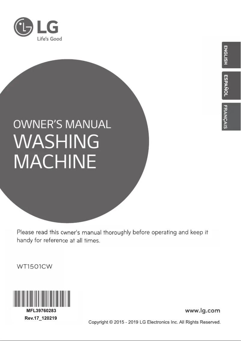 Imagen de la primera página del manual del dispositivo WT1501CW