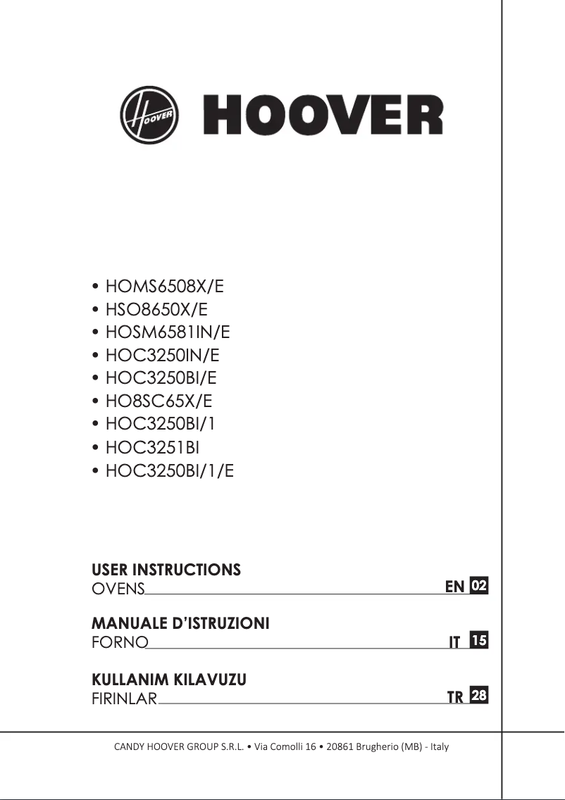 Página 1 del manual Manual de usuario Hoover H-OVEN 300 HOC3250BI/1/E