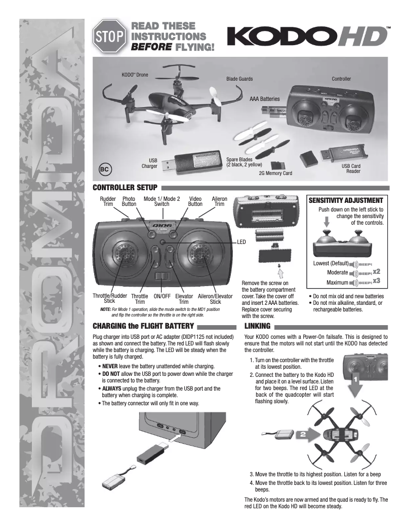 Imagen de la primera página del manual del dispositivo KODO HD