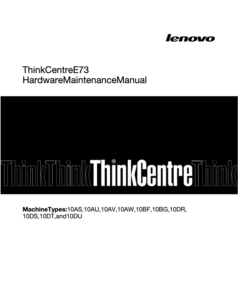Página nº 1 - Manual de usuario Lenovo ThinkStation E73