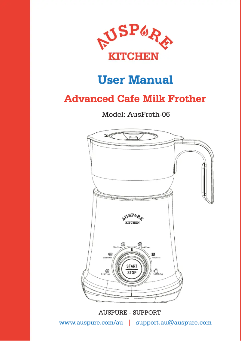 Imagen de la primera página del manual del dispositivo AusFroth-06