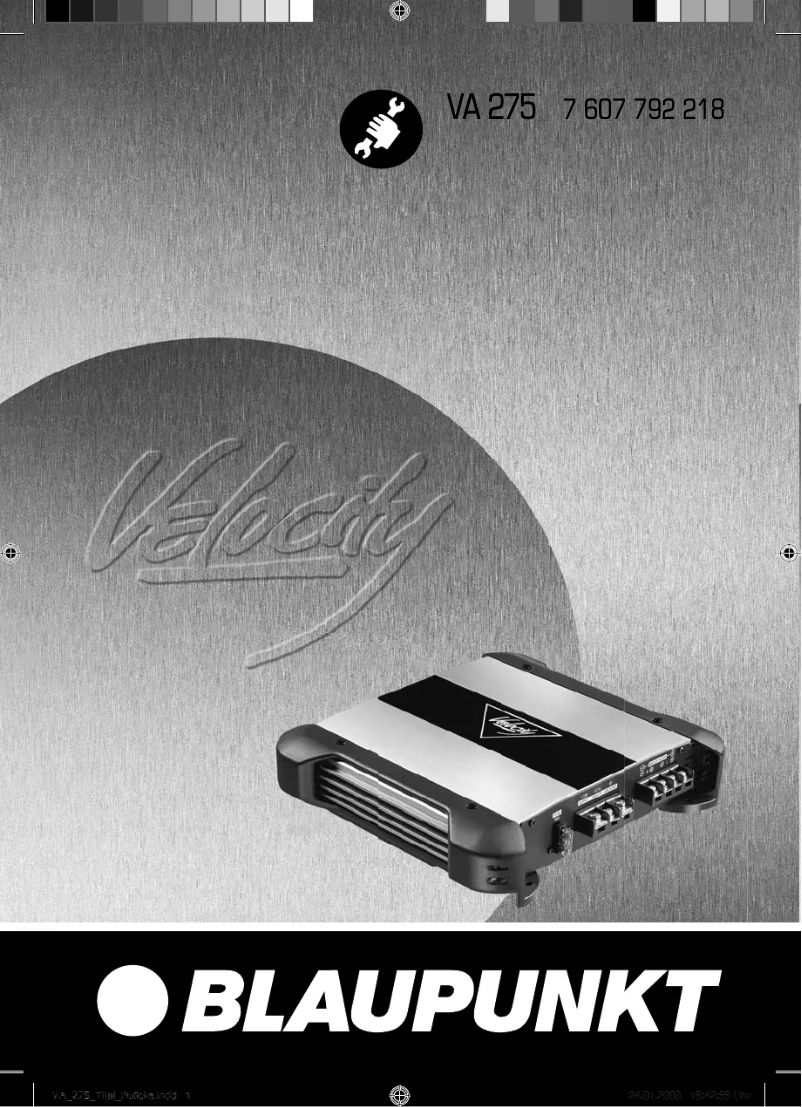 Imagen de la primera página del manual del dispositivo Velocity VA 275