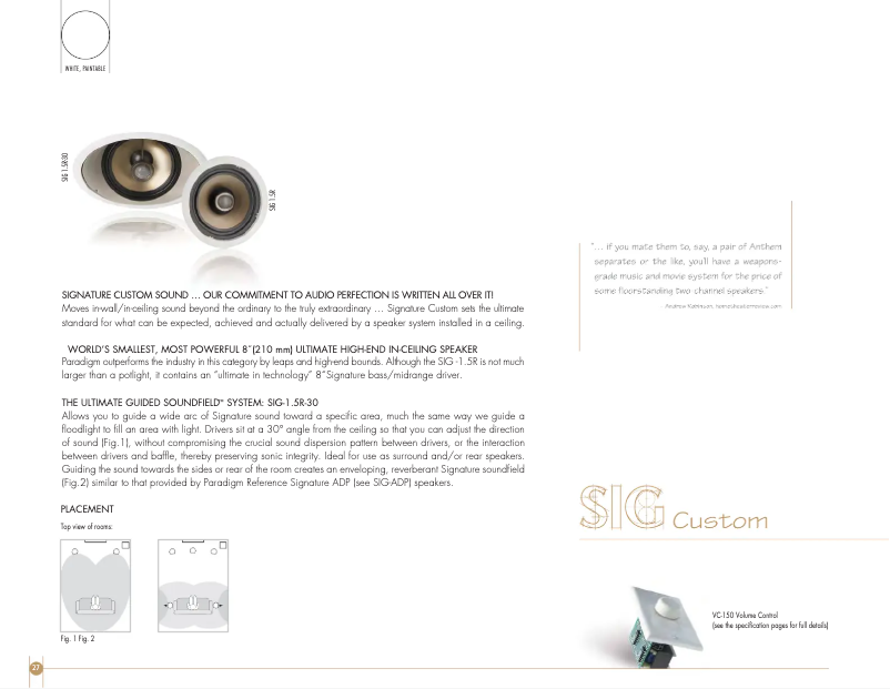 Página 1 del manual Ficha técnica Paradigm SIG-LCR 5 v.3