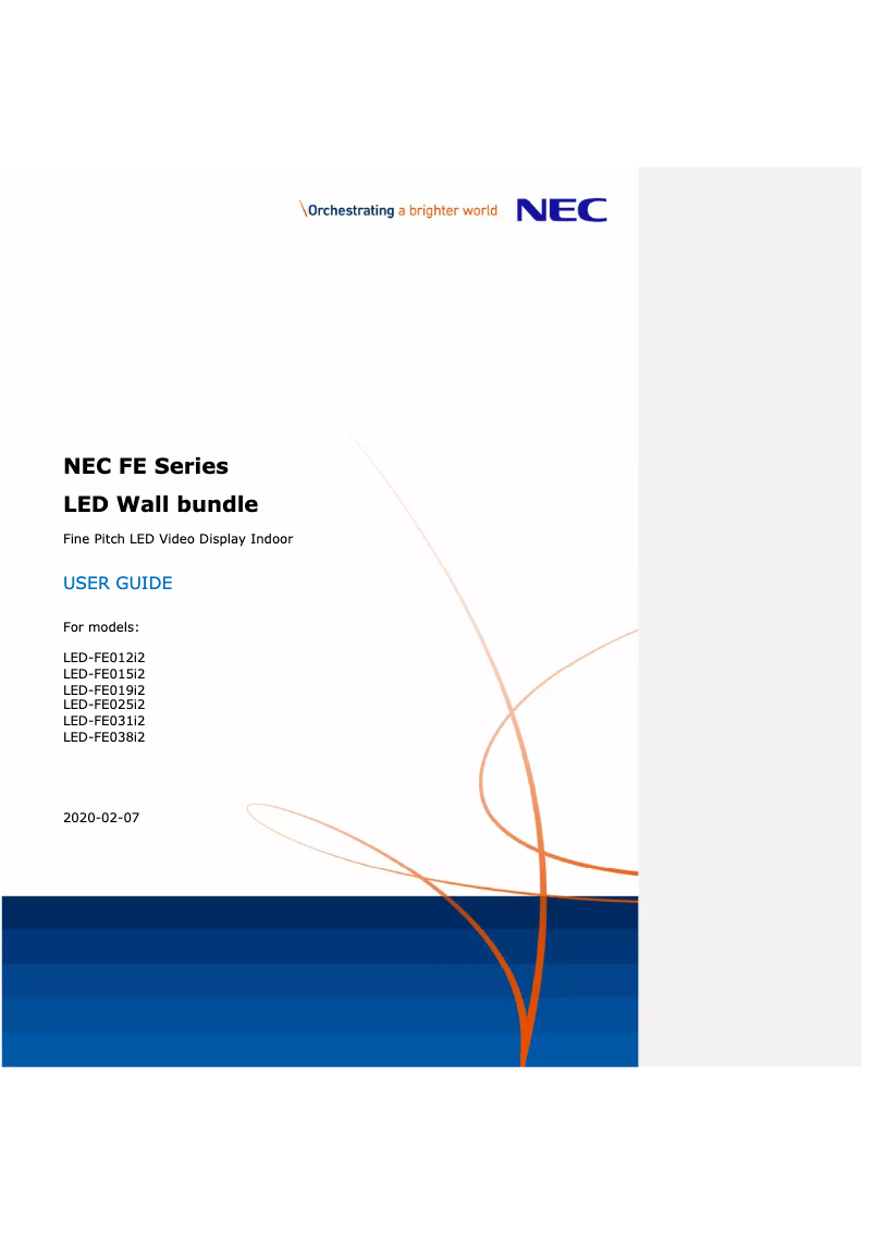 Imagen de la primera página del manual del dispositivo FE LED-FE015I2