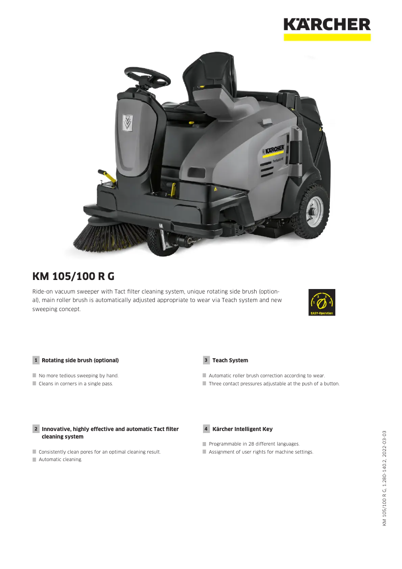 Imagen de la primera página del manual del dispositivo KM 105/100 R G