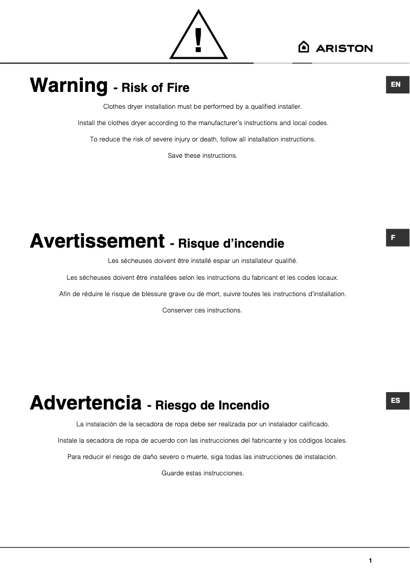 Imagen de la primera página del manual del dispositivo TCL73XNA