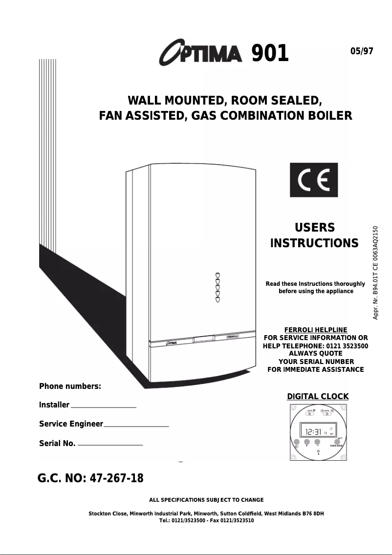 Imagen de la primera página del manual del dispositivo Optima 901