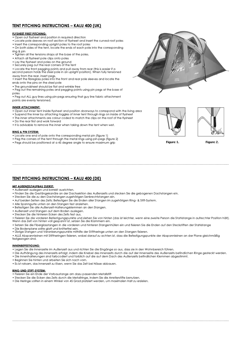 Imagen de la primera página del manual del dispositivo Kalu V 400