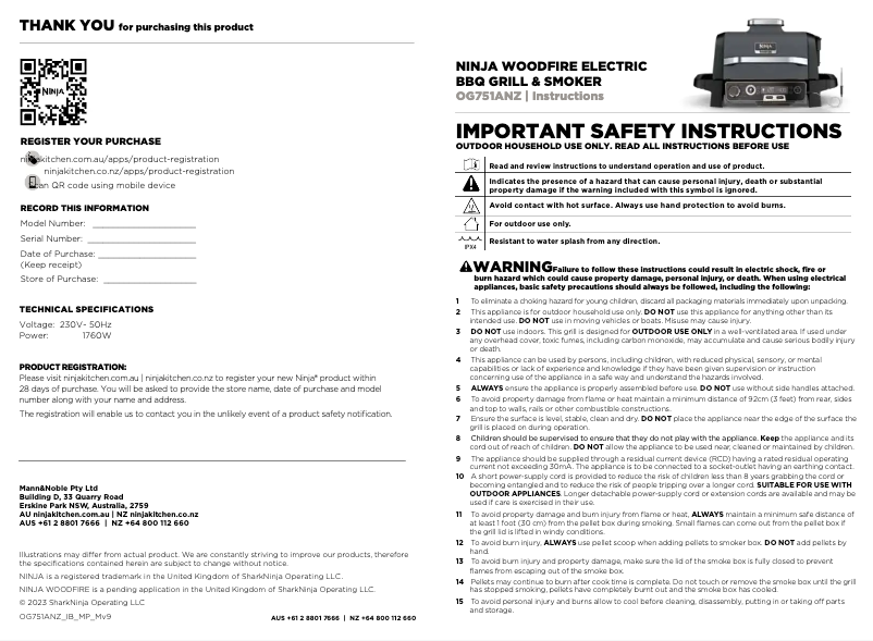 Página 1 del manual Manual de usuario Ninja OG751ANZ