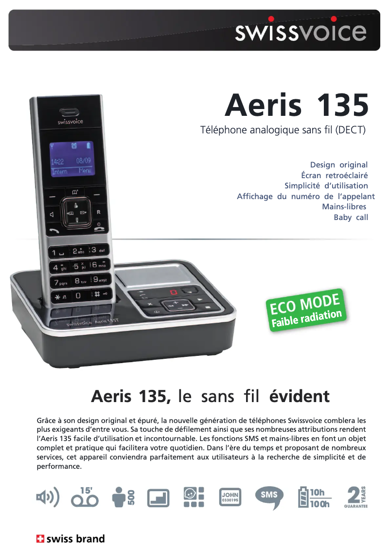 Imagen de la primera página del manual del dispositivo Aeris 135