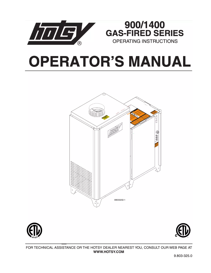 Página 1 del manual Manual de usuario Hotsy 1455N
