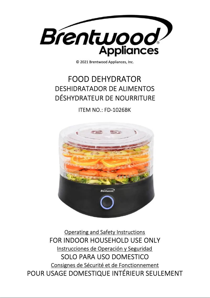 Página nº 1 - Manual de usuario Brentwood FD-1026BK