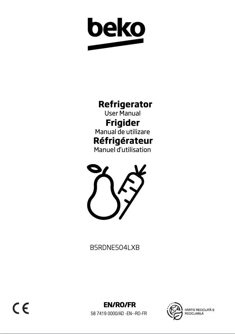 Página 1 del manual Manual de usuario Beko B5RDNE504LXB