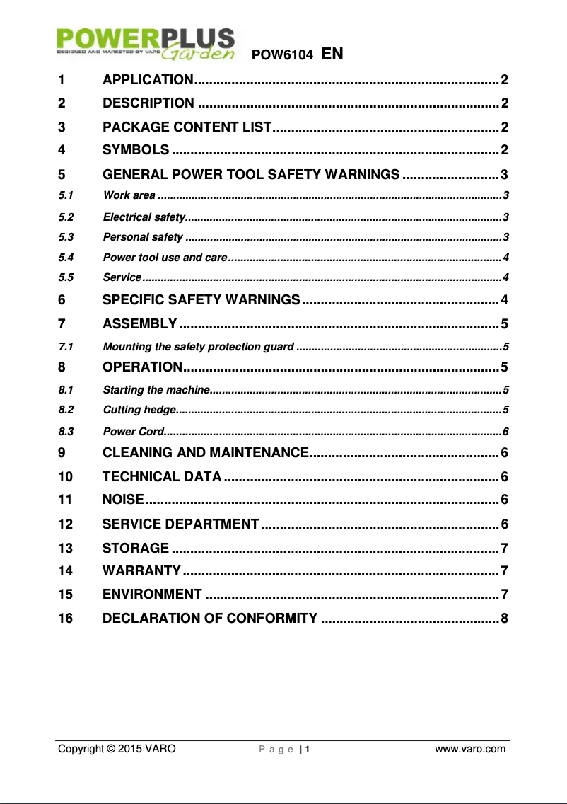 Página 1 del manual Manual de usuario PowerPlus POW6104