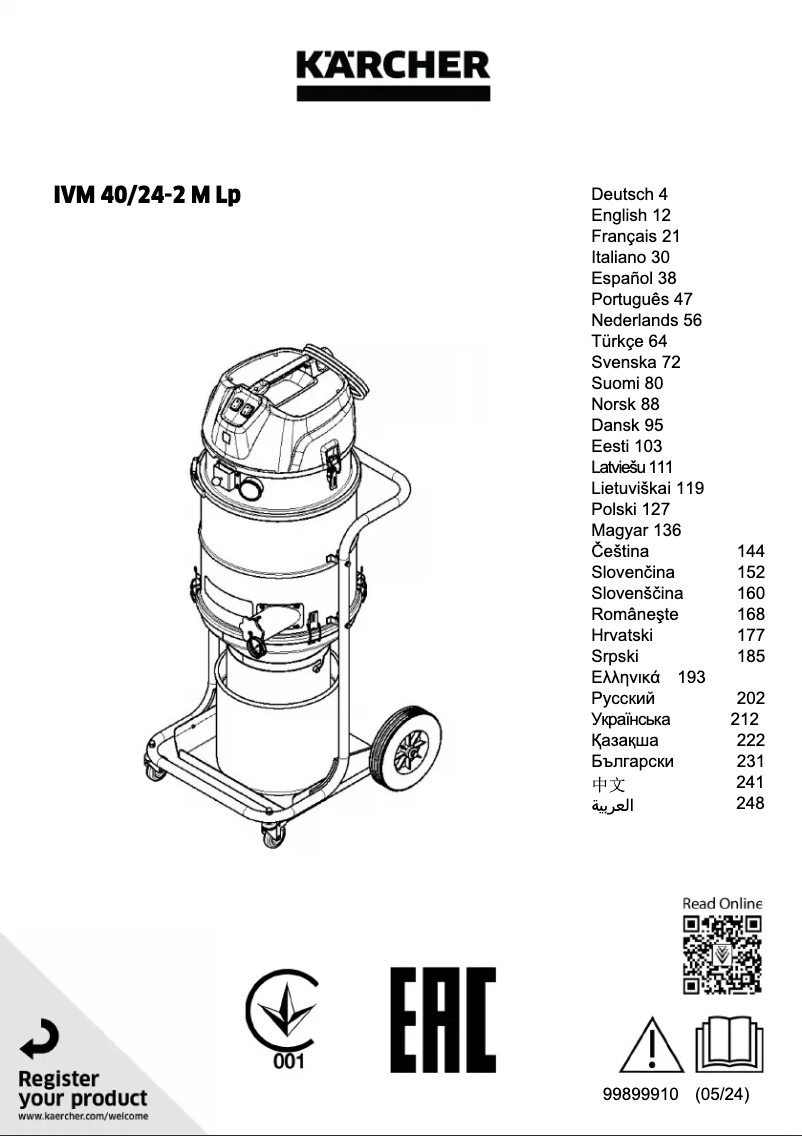 Página 1 del manual Manual de usuario Kärcher IVM 40/24-2 M Lp