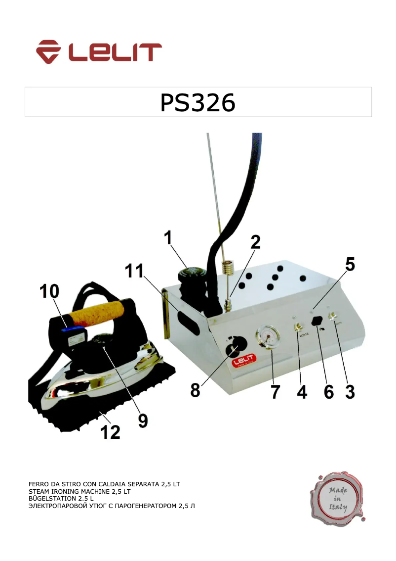 Página 1 del manual Manual de usuario Lelit PS326