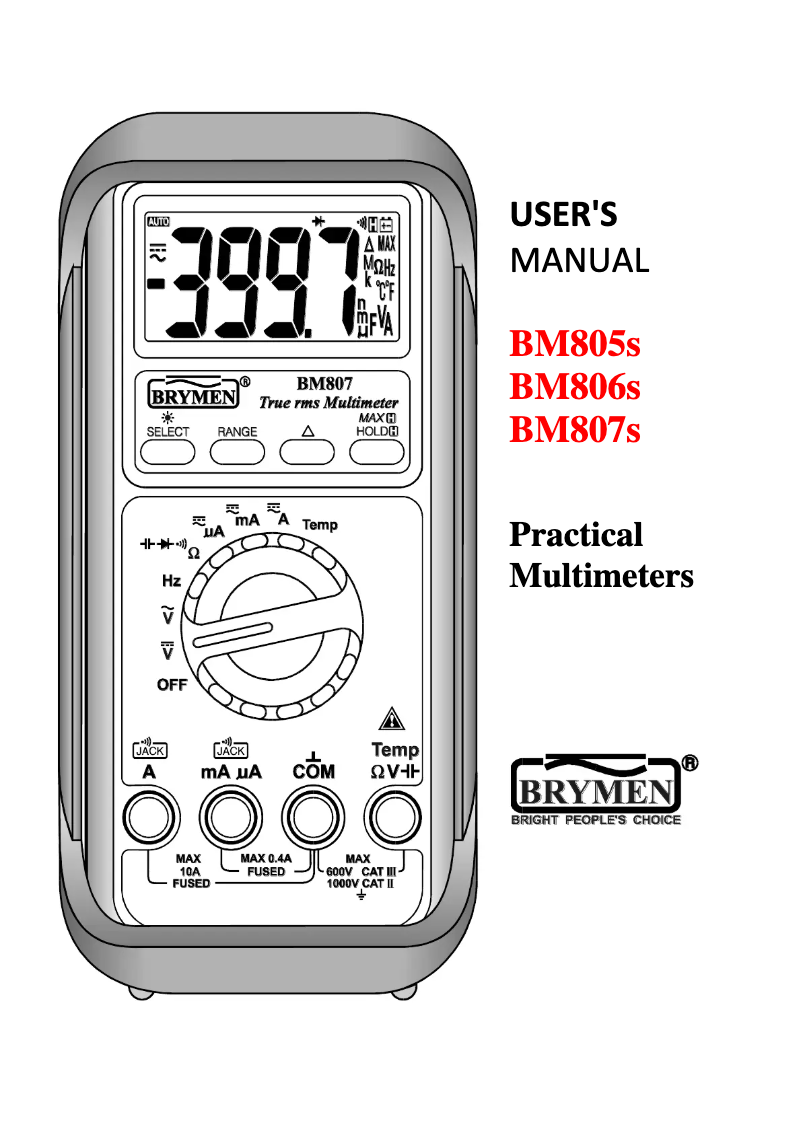 Página 1 del manual Manual de usuario Brymen BM807s