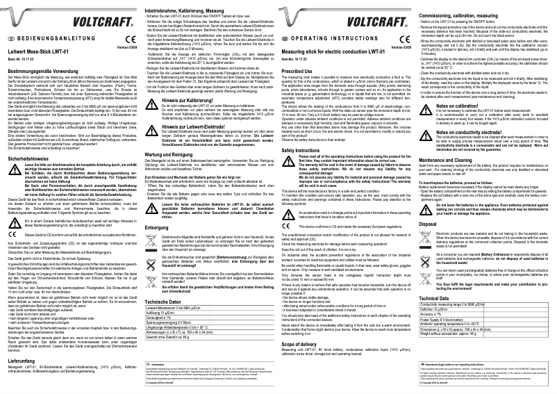 Imagen de la primera página del manual del dispositivo LWT-01