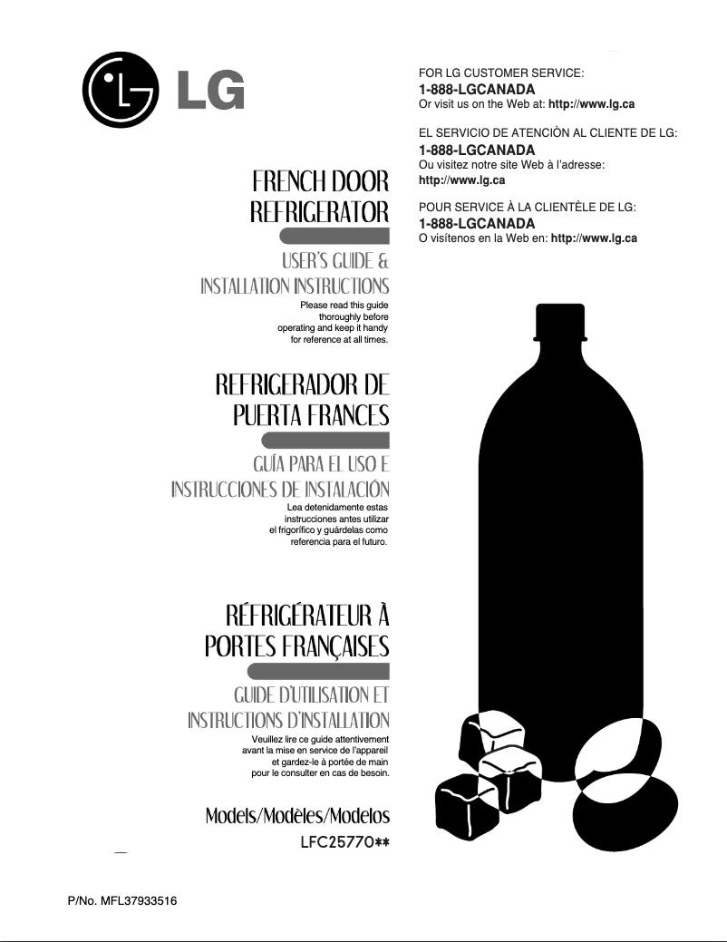 Imagen de la primera página del manual del dispositivo LFC25770SB