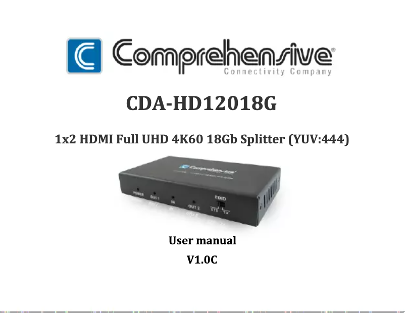 Imagen de la primera página del manual del dispositivo CDA-HD12018G