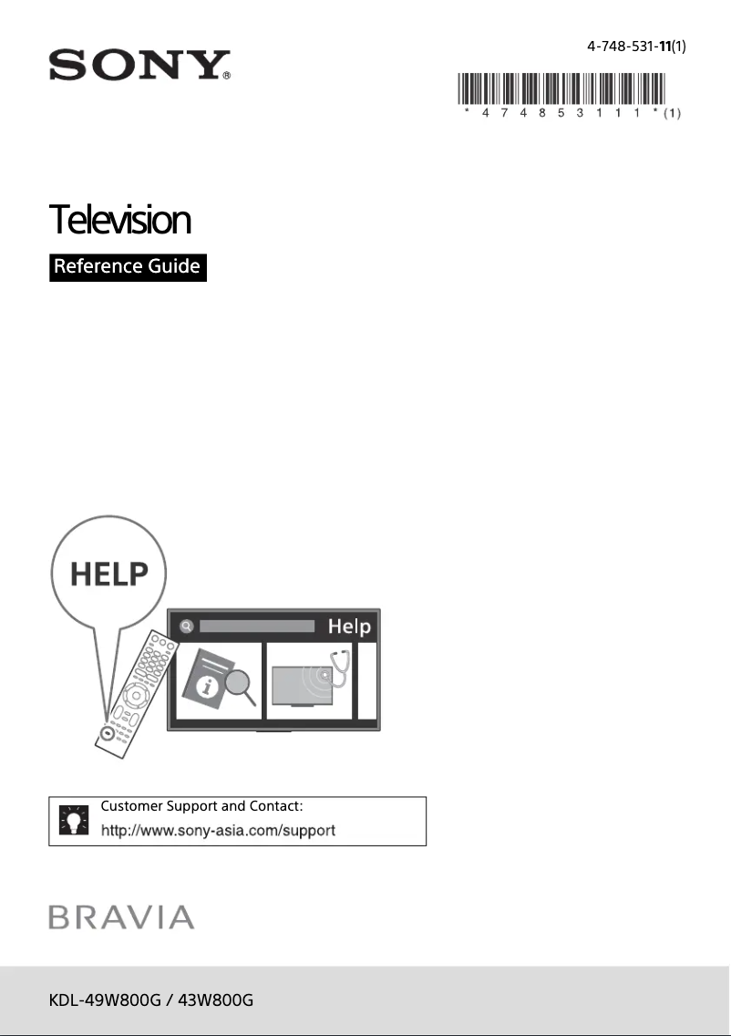 Página 1 del manual Manual de usuario Sony Bravia KDL-43W800G