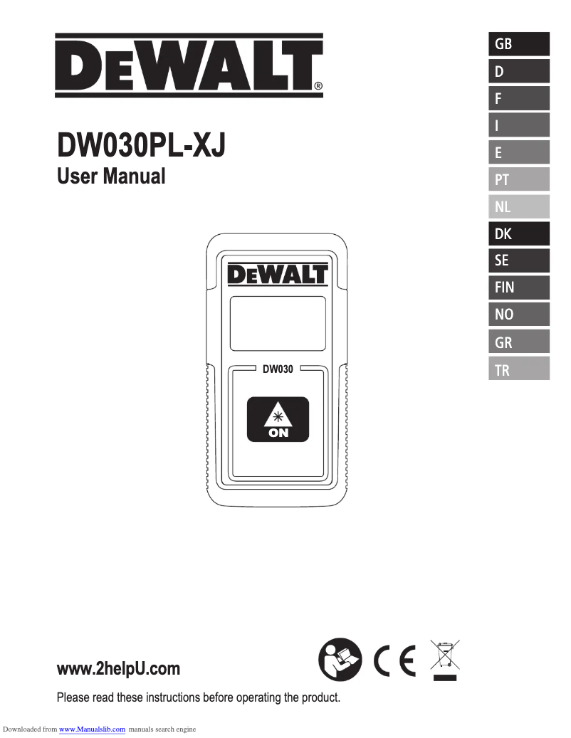 Imagen de la primera página del manual del dispositivo DW030PL-XJ