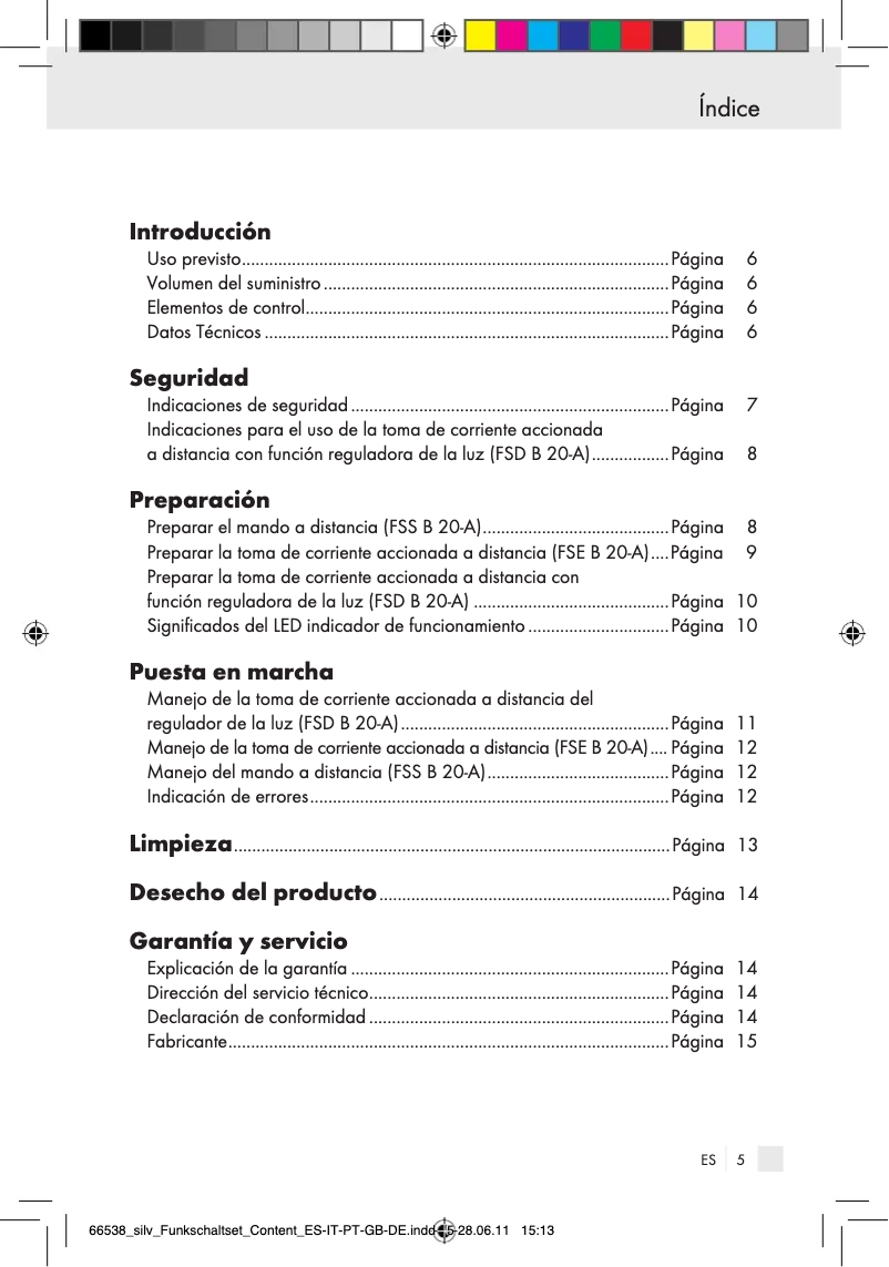 Imagen de la primera página del manual del dispositivo IAN 91210