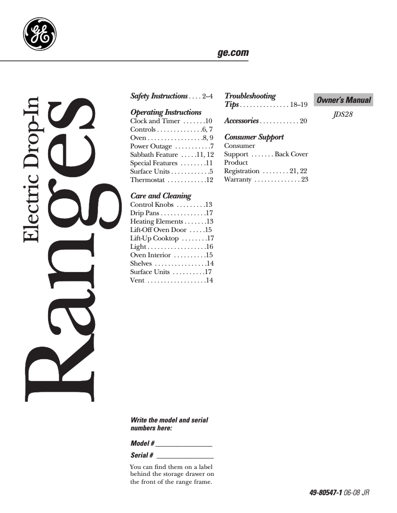 Imagen de la primera página del manual del dispositivo JDS28CKCC