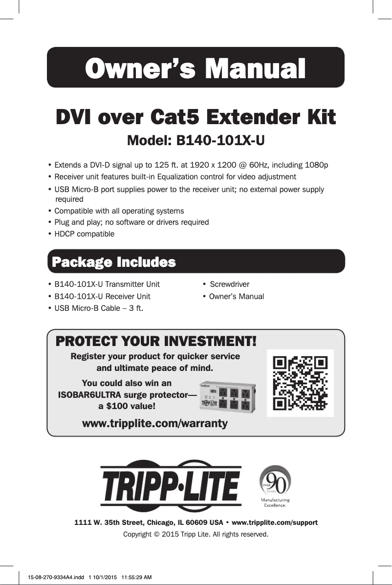 Imagen de la primera página del manual del dispositivo B140-101X-U