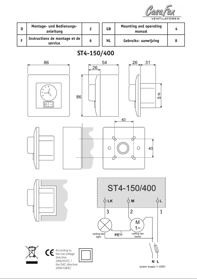 Imagen de la primera página del manual del dispositivo ST4-150/400