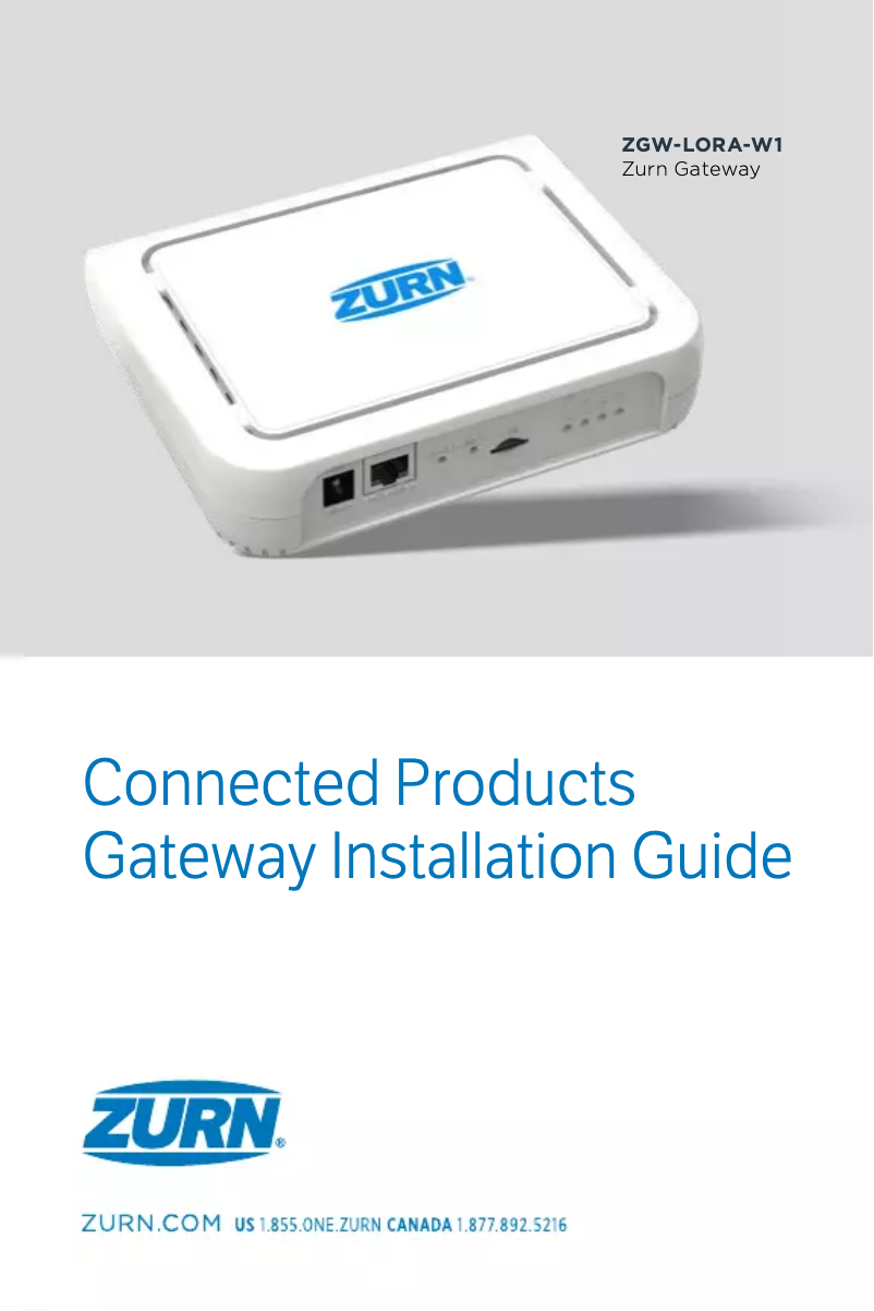 Página 1 del manual Manual de usuario Zurn ZGW-LORA-W1