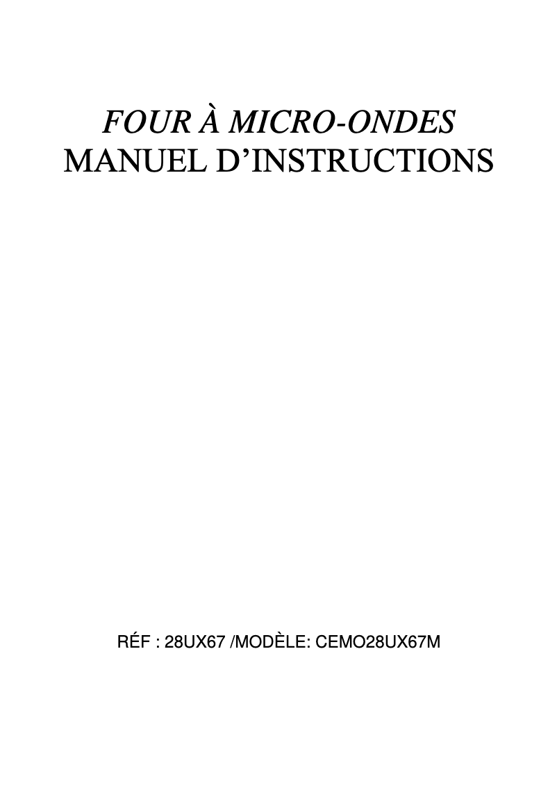 Imagen de la primera página del manual del dispositivo CEMO28UX67G