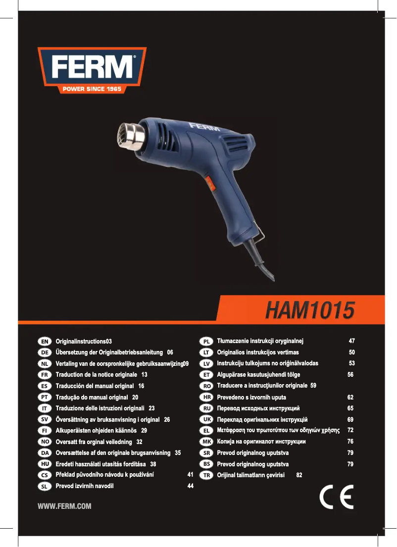 Imagen de la primera página del manual del dispositivo HAM1015