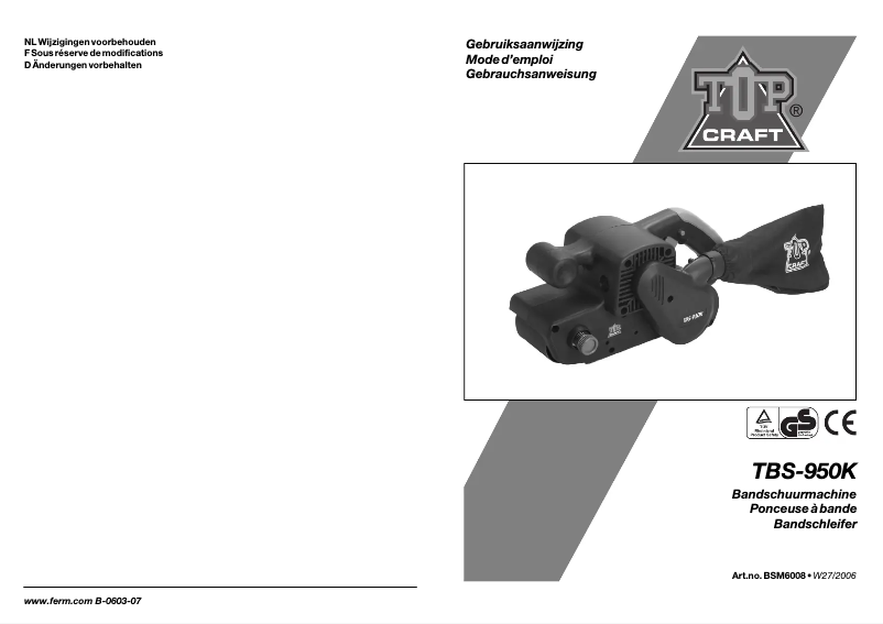 Página 1 del manual Manual de usuario Topcraft TBS-950K
