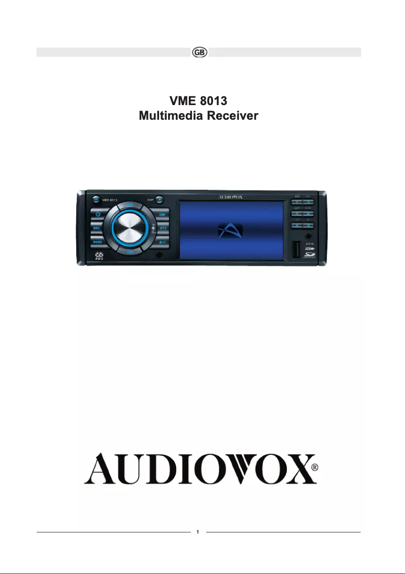 Página 1 del manual Manual de usuario audiovox VME 8013