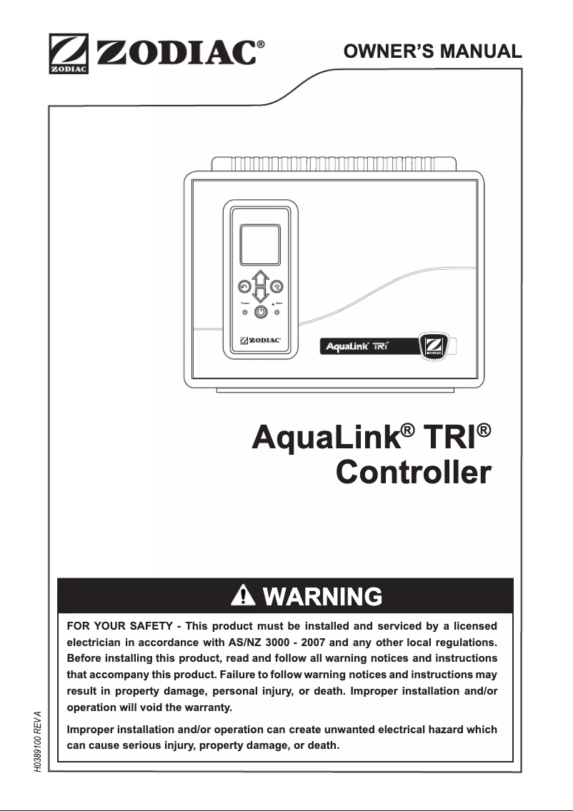 Página 1 del manual Manual de usuario Zodiac AquaLink TRi