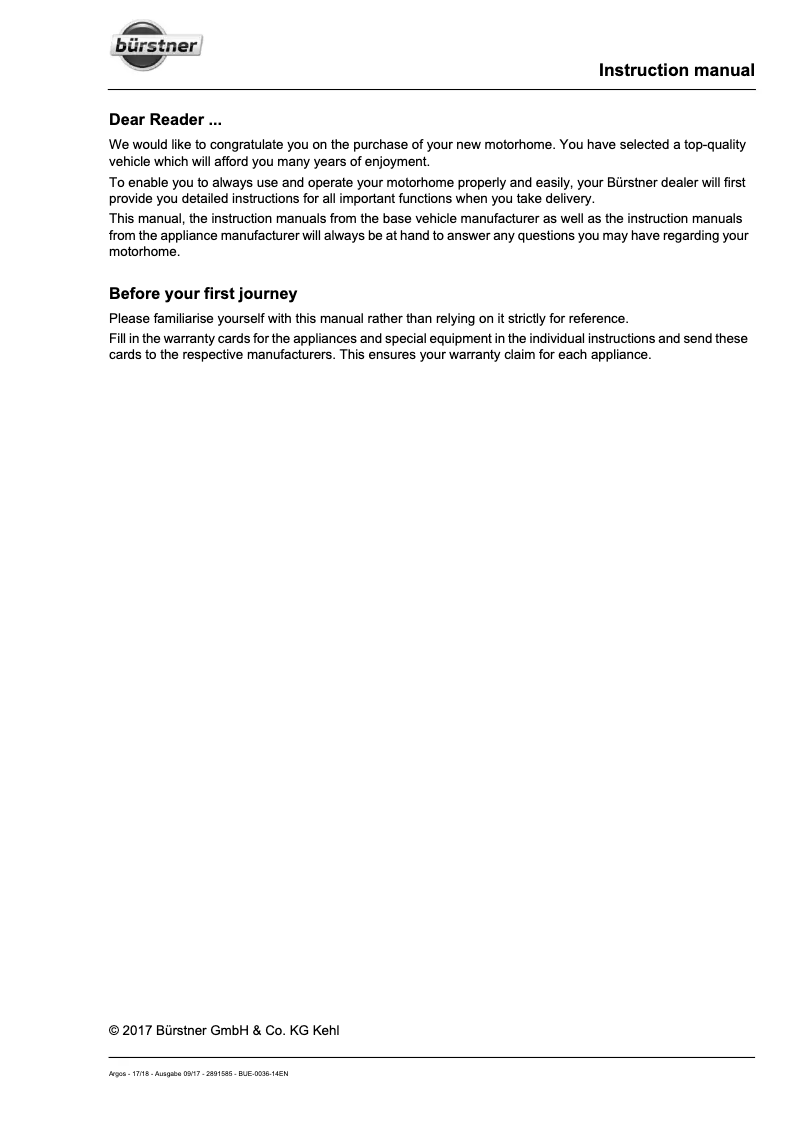 Imagen de la primera página del manual del dispositivo A-Modell (2018)