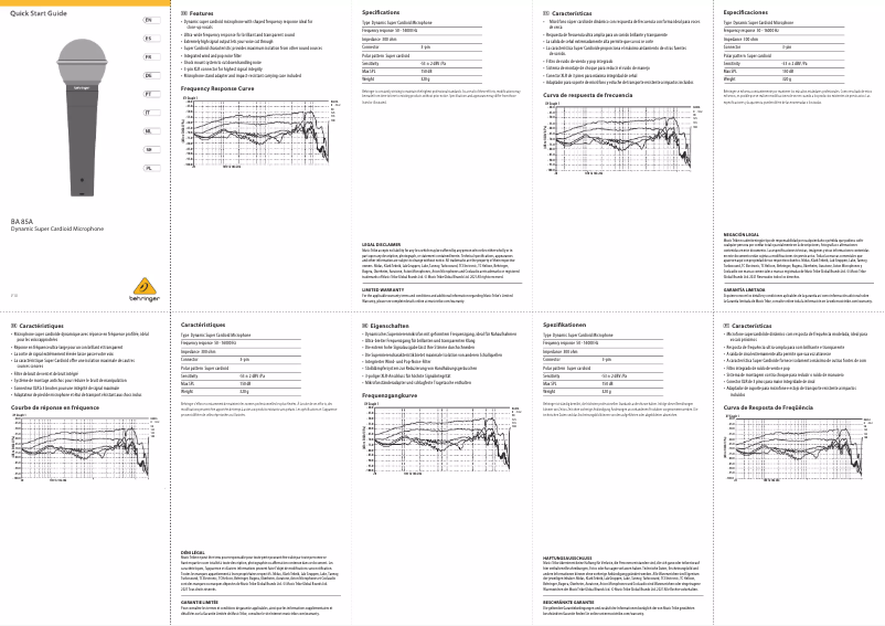Página 1 del manual Manual de usuario Behringer BA 85A
