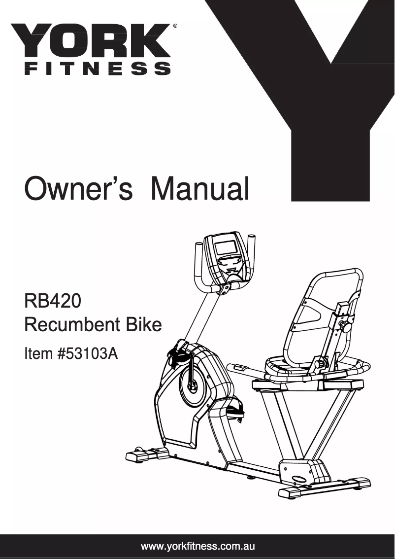 Página nº 1 - Manual de usuario York Fitness RB420