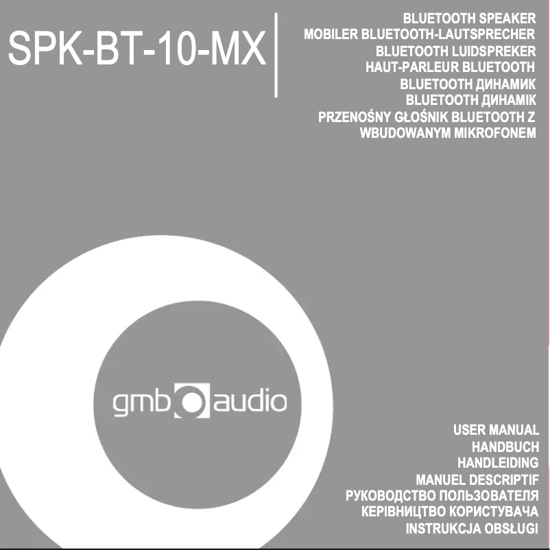 Página nº 1 - Manual de usuario GMB Audio SPK-BT-10-MX