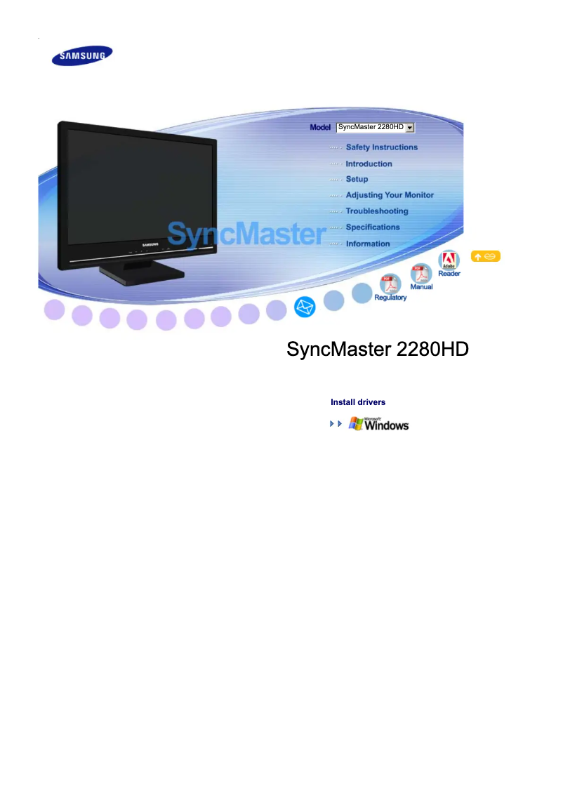 Imagen de la primera página del manual del dispositivo SyncMaster 2280HD