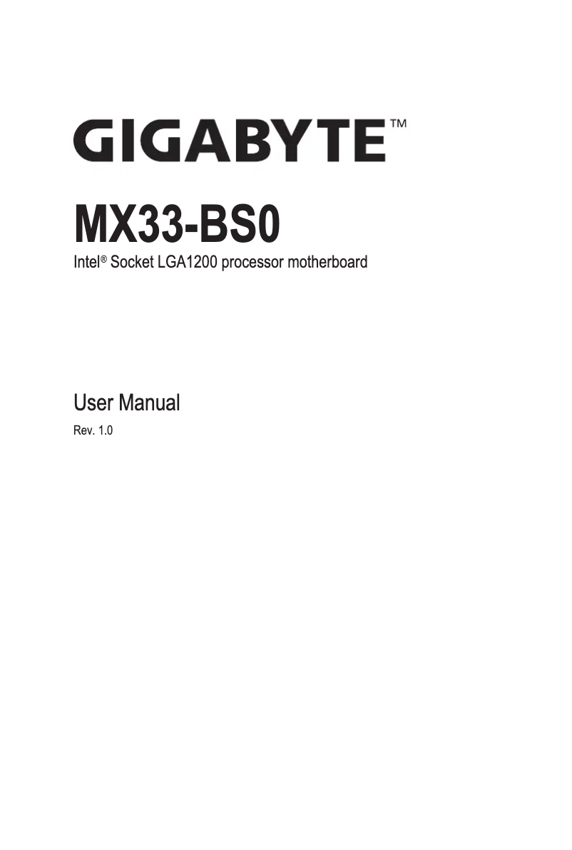 Página 1 del manual Manual de usuario Gigabyte MX33-BS0