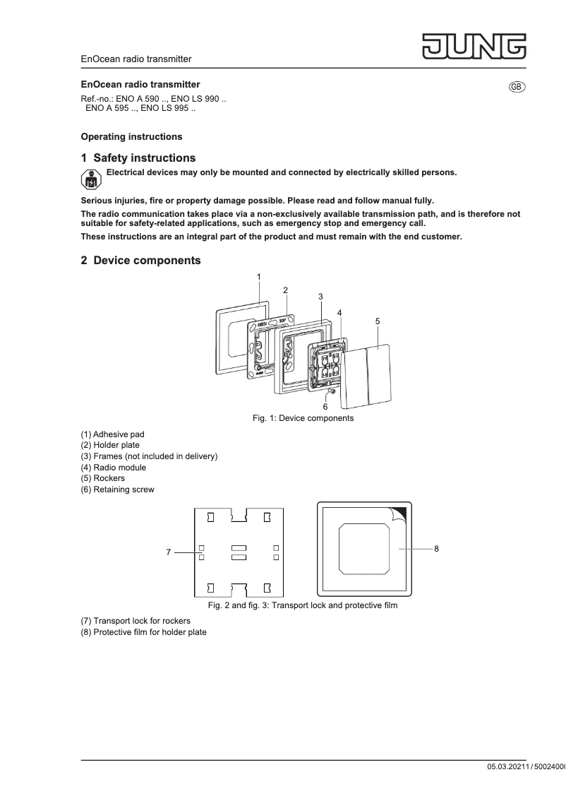 Página 1 del manual Manual de usuario JUNG ENOLS995-01