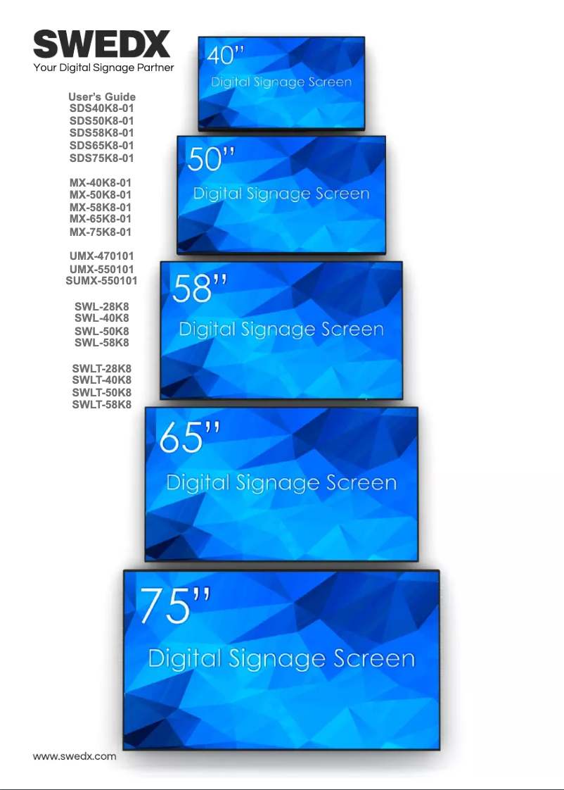 Página 1 del manual Manual de usuario Swedx SWL-58K8-A2
