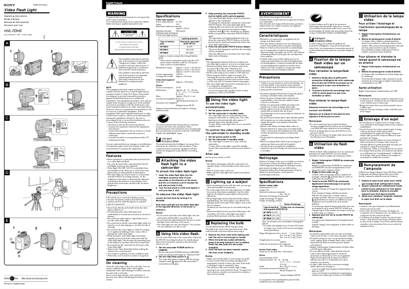 Página 1 del manual Manual de usuario Sony HVL-FDH3