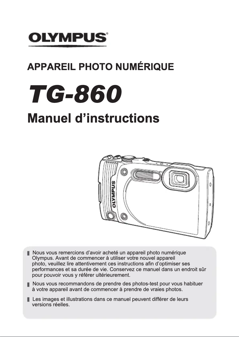 Imagen de la primera página del manual del dispositivo Tough TG-860