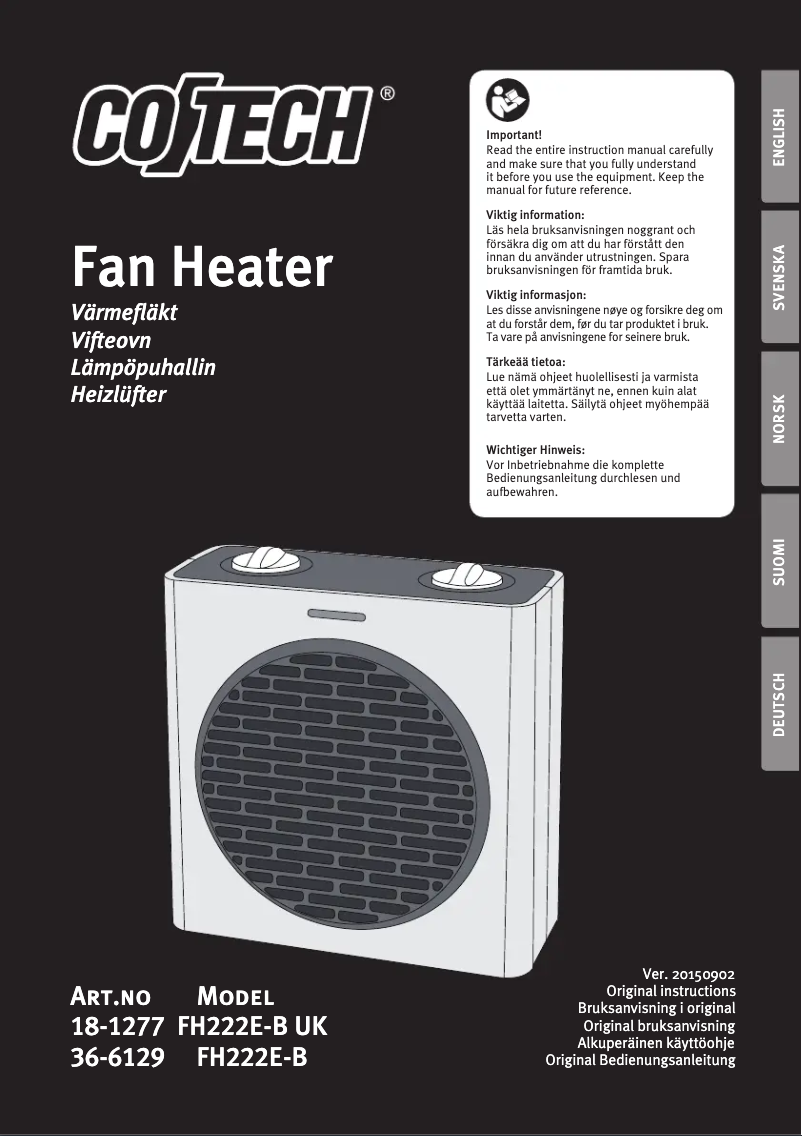 Página nº 1 - Manual de usuario Cotech FH222E-B